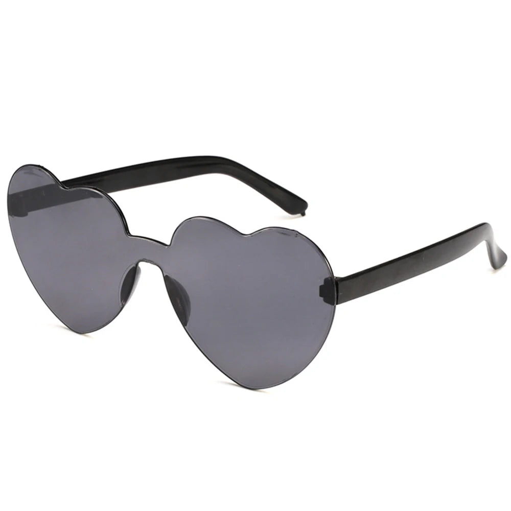 Love Heart Shape Sunglasses Women Rimless Frame Polarized 