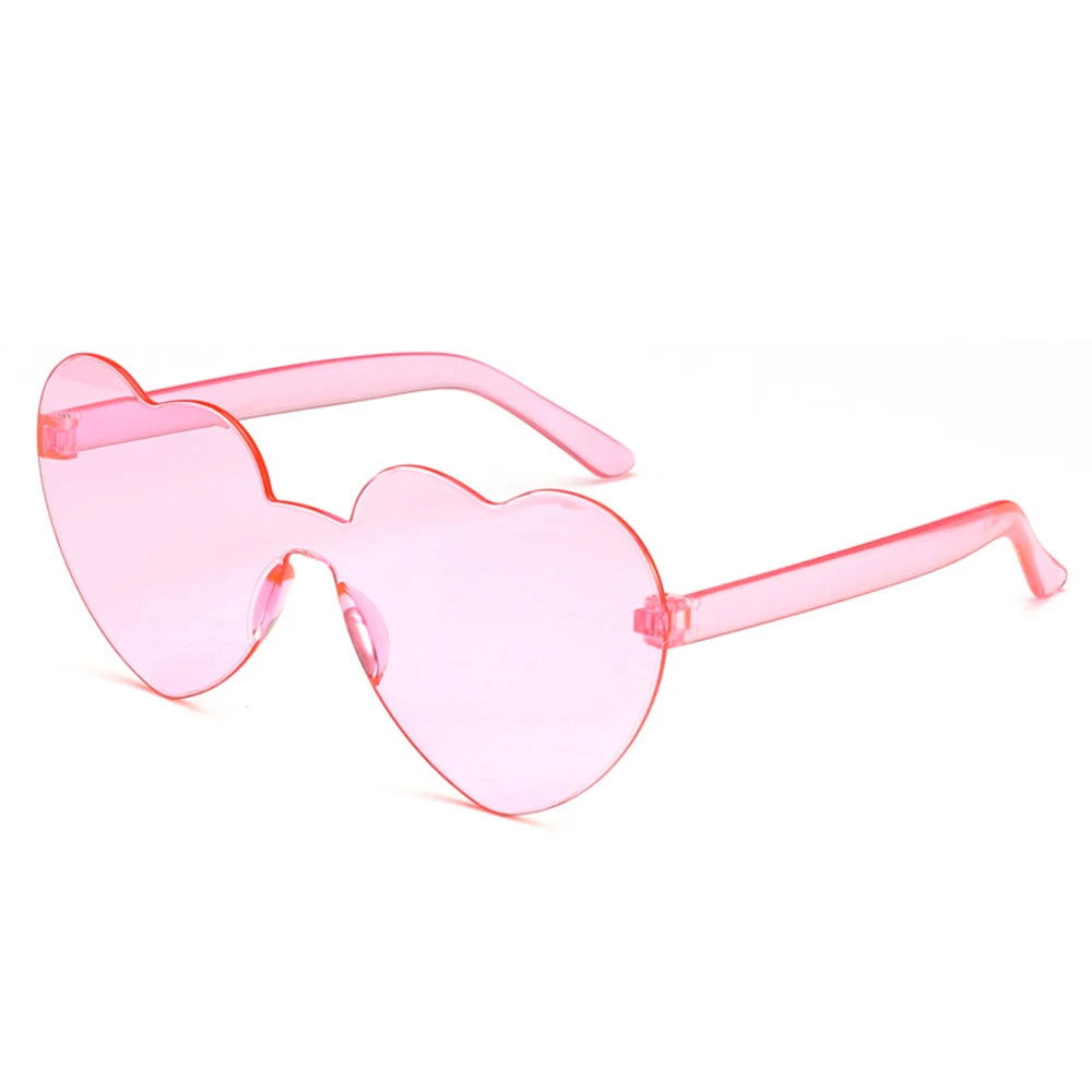 Love Heart Shape Sunglasses Women Rimless Frame Polarized 